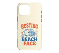 Funny Resting Beach Face Sea Turtle Grumpy Ocean Coastal Art Case for iPhone 16 Pro Max