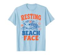 Funny Resting Beach Face Sea Turtle Grumpy Ocean Coastal Art T-Shirt