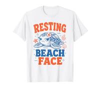 Funny Resting Beach Face Sea Turtle Grumpy Ocean Coastal Art T-Shirt