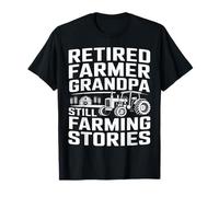 Funny Retired Farmer Grandpa Still Farming Stories Tractor T-Shirt