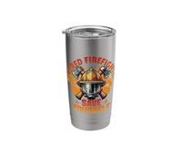 Funny Retired Firefighter Save Yourself Fireman Retirement Stainless Steel Insulated Tumbler