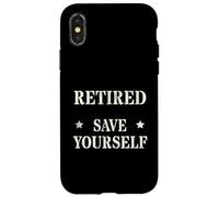 Funny RETIRED Officer SAVE YOURSELF Police Military Security Case for iPhone X/XS