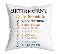 Funny Retired Schedule Colorful Word Soft Throw Pillow Case Cushion Cover Decor for Sofa Couch Bed 18x18 inch Funny Retirement Gifts for Women Men Dad Mom Retirement for Coworkers Office & Family