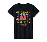 Funny Retired Teacher Came Taught Difference Retirement 2027 Value Graphic T-Shirt, Women, Black, L