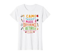 Funny Retired Teacher Came Taught Difference Retirement 2027 Value Graphic T-Shirt, Women, White, XS