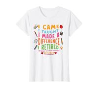 Funny Retired Teacher Came Taught Difference Retirement 2028 Value Graphic T-Shirt, Women, White, XL