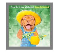 Funny Retirement Card, 'Every Day is Now a Saturday' Gardener Theme, Blank Inside, 12.3 x 12.3 cm, Baroque Range