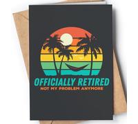 Funny retirement card for coworker or boss with envelope | Congratulations present for men or women | Goodbye card for someone who is retiring | Officially Retired - NUM 120