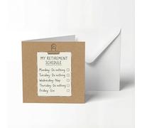 Funny Retirement Card for Men or Women - 'Do Nothing' & Gin Schedule Design. Happy Leaving Retirement Card for Colleagues. Novelty Gifts,13x13cm