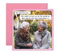 Funny Retirement Card - Girls Night In - Greetings for Mum, Grandma, Nana, Auntie, Sister, Wife, Elderly Friends, Her, Women, Ladies - Home by 8 PM - Comes with Fun Stickers