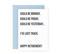 Funny Retirement Card - Lost Track of Days - Hilarious Leaving Card for Colleague, Friend, Boss, Him, Her, Oldies, Women, Men, Seniors, Coworker - Jokes for Getting Old - Comes with Stickers