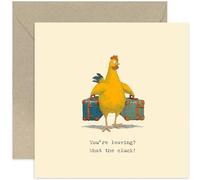 Funny Retirement Cards for Men and Women - 'What the cluck' Hen Design - Farewell Leaving Gifts for Colleague Coworker Boss - Blank Inside with Envelope
