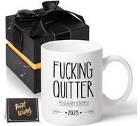 Funny Retirement Gifts for Men Women-Quitter I Mean Happy Retirement Coffee Mugs 2025, Unique Retired Mugs Gift Ideas for Coworkers Office & Family