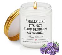 Funny Retirement Gifts for Women, Happy Retirement Candle Present for Colleagues, Teachers, Coworkers, Friend, Soy Wax Lavender Scented Candle, 7oz
