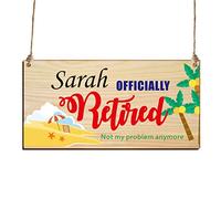 Funny Retirement Gifts for Women Men Personalised Retirement Gift Engraved Custom Wooden Sign Hanging Plague Personalised Gifts for Her Him Grandad Grandma Colleague Teacher Friend Family (Design 3)
