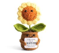 Funny Retirement Gifts for Women Mom Coworker Teacher - Mini Positive Sunflower Crochet A Wise Woman Once Said - Appreciation, Leaving, Farewell, Going Away Gifts for Friends, Employee