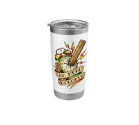 Funny Retiring Teacher No More Mondays Smashed Clock Tatoo Stainless Steel Insulated Tumbler