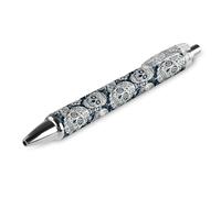 Funny Retractable Ballpoint Pen, Day of The Dead Sugar Skull Black Ball Point Pens, Extra Fine, 0.5mm, Black Ink, Bulk Refillable Write Smoothly Rollerball Pens for Teens Boys Girls