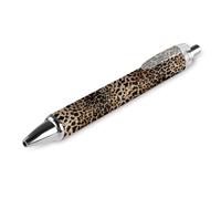 Funny Retractable Ballpoint Pen, Leopard Animal Print Brown Ball Point Pens, Extra Fine, 0.5mm, Black Ink, Bulk Refillable Write Smoothly Rollerball Pens for Teens Boys Girls pattern 536