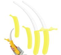 Funny Retractable Banana Sword with Hidden Blade,3D Printed Plastic Banana Wand Extendable Banana Sword Holiday Role (2pcs Bright Yellow)