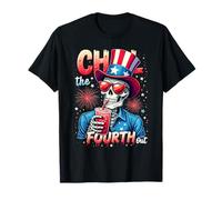 Funny Retro 4th Of July Chill The Fourth Out Skeleton T-Shirt