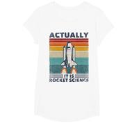 Funny Retro 80´s Rocket Science Aerospace Engineer T-Shirt, Girls, White, Small