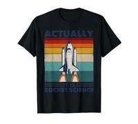 Funny Retro 80´s Rocket Science Aerospace Engineer T-Shirt, Men, Black, 4X-Large