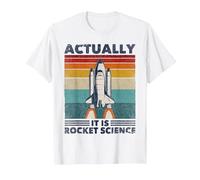 Funny Retro 80´s Rocket Science Aerospace Engineer T-Shirt, Men, White, 4X-Large