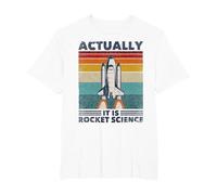 Funny Retro 80´s Rocket Science Aerospace Engineer T-Shirt, Men's Big and Tall, White, 4X Tall