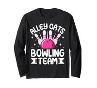 Funny Retro Alley Cats Bowling Team Long Sleeve T-Shirt