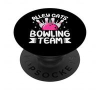 Funny Retro Alley Cats Bowling Team PopSockets Adhesive PopGrip