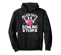 Funny Retro Alley Cats Bowling Team Pullover Hoodie