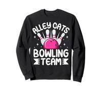 Funny Retro Alley Cats Bowling Team Sweatshirt