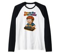 Funny Retro Autism Shirt - I'm On The Spectrum Raglan Baseball Tee