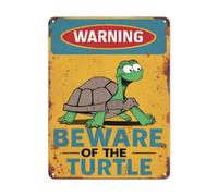 Funny Retro Beware of the Turtle Metal Tin Sign Vintage Tin Sign Wall Art Decor for Home Bathroom Bedroom Cafes Bars Pubs Club Kitchen Garage Decoration 8x12 Inch