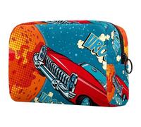 Funny Retro Car Break Earth Cosmetic Bag for Women, Travel Toiletries Bags Large Makeup Handy Pouch Organiser Bag with Zipper