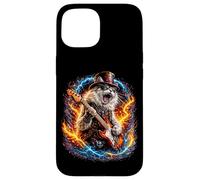 Funny Retro Cat Rock Music Men Kids Women Matching Case for iPhone 15