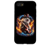 Funny Retro Cat Rock Music Men Kids Women Matching Case for iPhone SE (2020) / 7/8