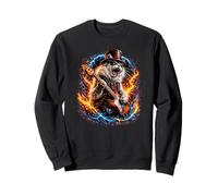 Funny Retro Cat Rock Music Men Kids Women Matching Sweatshirt