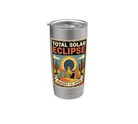 Funny Retro Cats Total Solar Eclipse August 12 2026 Event Stainless Steel Insulated Tumbler