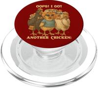 Funny Retro Chicken Humor Shirt "Oops I Got Another Chicken" PopSockets PopGrip for MagSafe