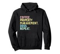 Funny Retro Coffee Dogs Property Management Real Estate Pullover Hoodie