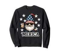 Funny Retro Cool Patriotic Gnome Giving Thumbs Up with Stars Sweatshirt