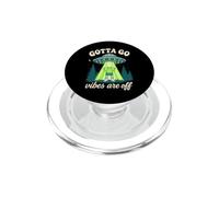 Funny Retro Frog UFO Abduction Gotta Go Design PopSockets PopGrip for MagSafe