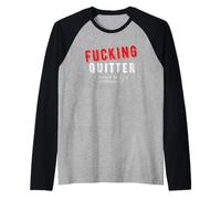 Funny Retro Fucking Quitter I Mean Happy Retirement Raglan Baseball Tee