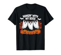 Funny Retro Hanging with My Boos Ghosts Halloween Autumn T-Shirt