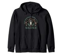 Funny Retro Have Yourself A Merry Little Solstice Yule Xmas Zip Hoodie