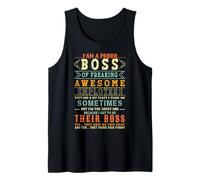 Funny Retro I Am A Proud Boss Of Freaking Awesome Employees Tank Top