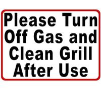 Funny Retro Metal Tin Sign Please Turn Off Gas And Clean Grill After Use Signs For Kitchen Home Office Bar Cafe Decor. Metal Tin Sign 8X12 Inch