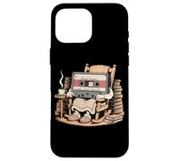 Funny Retro Old Cassette Tape Cartoon with Walker Nostalgia Case for iPhone 16 Pro Max